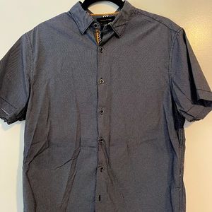 Mens large denim and flower shirt